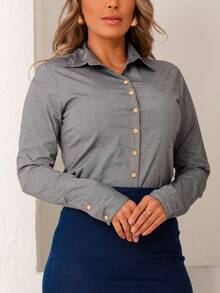 Women Blouses - 灰色 - 查看 6