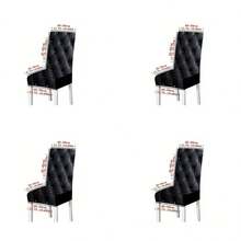 Capa para cadeira com estampa geométrica e prismas, 1/4/5/6/7 peças, preta, adequada para decoração de interiores, restaurantes, hotéis e decoração moderna do dia a dia. Toalha de mesa adequada para mesas quadradas. Capas elásticas para cadeiras laváveis.