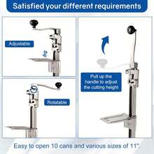 Commercial Can Opener Heavy Duty For 11100, Industrial Can Opener For 10 Cans, Manual Can Opener With Plated Steel Base Stainless Steel Blade For Cans Up To 11" Tall - Nhiều màu - Xem 10