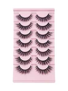 7Pairs Russian Inspired Cat Eye Mink Fake Eyelashes, Natural Looking D Curl Fluffy False Lashes Extension - Criss Cross lashes - View 10