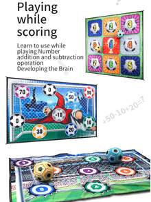 男孩和女孩玩具足球抛球游戏套装，儿童便携式足球套装，钩环足球不含 BPA，早教益智亲子互动游戏，户外/室内/后院/露营/派对游戏，3 岁以上儿童运动游戏礼物