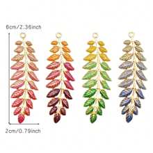 1 pièce Pendentif charm de feuilles de saule émaillé - Feuille en acier inoxydable pour la fabrication de bijoux, collier et boucle d'oreille DIY Craft Findings 6x2cm