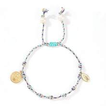 1 件手工波西米亚耶稣铜牌 EPE 泡沫绳手链，耶稣升天日礼物，男女皆宜的完美珠宝 - 彩色 - 查看 7