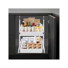 InSyoForeverEC Alloggiamento sottopensile, supporto estraibile, supporto estraibile a 2 strati, lunghezza e altezza regolabili, guide silenziose, supporti da cucina nascosti con 22,05 libbre per strato