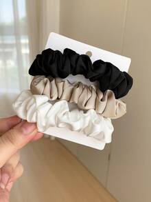 1pc/4pcs Solid Color Soft Scrunchies, Elastic Hair Ties, Ponytail Holders, Versatile, Won't Damage Hair, Black, Coffee, Mauve Color, Elegant French Hair Accessories, Hair Accessory, Hair Accessories, Scrunchy Hair Ties, Casual Makeup Home Gym Woman Accessories Head Accessories Elastic Band - Multicolor - View 15