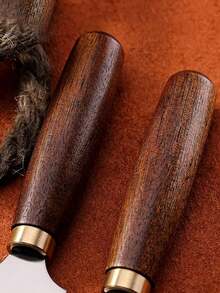 Handmade Leather Craft Knife - D2 Steel Blade & Pure Wood Handle, Semi-Circular/Flat/Oblique Mouth Design For Precision Trimming & Thinning - Ergonomic DIY Leatherworking Tool For Professional Craftsmen & Hobbyists, Leather Craft Tools - Multicolor - View 4