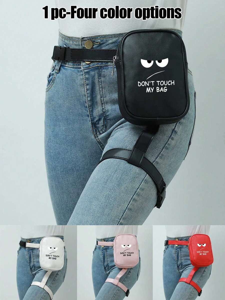 PU "Fass meine Tasche nicht an" Hüfttasche - verstellbarer Schultergurt, lustiges Musterdesign, neue Bauchtasche mit großer Kapazität, lässige Sport-Bauchtasche mit Nylonfutter, geeignet für Frauen Outdoor-Reisen, Radfahren und Arbeit, lässiges Pendler-Accessoire, verstellbare Hüfttasche, Reißverschluss-Verschluss, einteilige Hüfttasche Bauchtasche (verschiedene Farbwahlen)