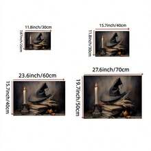 1pc No Frame Witchy Decor Canvas Wall Arts Print Posters, Halloween Witch Poster, Vintage Art Deco Style, Modern Retro Frameless Wall Hanging Decor For Living Room, Bedroom, Home Office - Home Decor,Room Decor,Indoor Artwork With Ink On Canvas - Multicolor - View 2