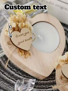 Custom Text Heart Shaped Candlestick,Personalized Wooden Candle Holder,Customized Tea Lights Candles,Customizable Candle Sticks Holder Decor,Candles For Women,Birthday Gifts,Wedding Gifts,Valentine's Day,Parties,Restaurants,Bedrooms,Mothers,Fathers,Friends,Lovers,Girlfriends,Bridesmaids Gifts - Style a - View 6