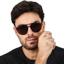 Boss Doha Men's Steampunk Sunglasses - 鏽棕色 - 查看 4