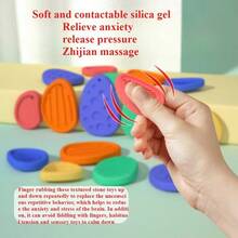 1/2/3/5pcs,Vibrant Sensory Stones | Colorful & Textured Design | Ideal For Party Favors, Classroom Prizes, & Stress - Relief | Promote Sensory Stimulation, Calming Fidget | Sensory Fidget Stones | One - Size - Fits - All - 隨機色 random color - 查看 5