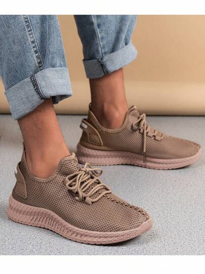 Zapatillas de correr transpirables de tacón plano para hombres y unisex, zapatillas de moda casuales ligeras