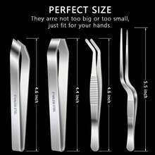 3/2/1 件套不锈钢剥蒜器、鱼骨夹、拔毛夹，适用于剥蒜和去除鱼骨，不锈钢猪毛夹，厨房用品 - 銀色 - 查看 12