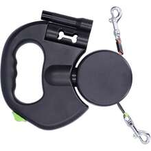 Nimomo Dog Lead Retractable Double Dog Lead Pet Leash 1 Tow Rope 2 Double with Torch and Pocket Dispenser - Bildfarbe - Übersicht 2