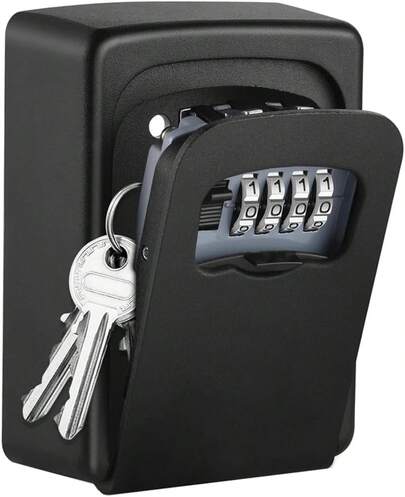 EstiloRaganet, Caja Fuerte De Almacenamiento De Llaves Montada En La Pared, Cerradura Con CóDigo De 4 DíGitos, FáCil De Usar E Instalar (Negro)VersióN Mejorada