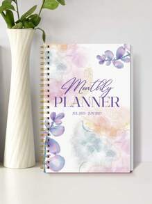 1pc 24-Month Student Monthly PLanner For Back To School, PINK 2025-2027 Modern Academic Calendar Weekly Planner With Deadlines,Oversized Grids & Notes For Students,Teens,Office School Supplies