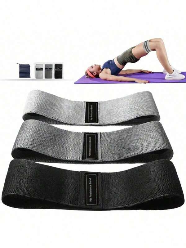 3piece Set Fabric Resistance Bands For Working Out With Workout Bands Guide, Exercise Bands Resistance Bands Set For Working Out Hip Thigh Glute Booty Legs, Pilates Flexbands, Booty Bands For Legs And Butt, Yoga, Pilates, Rehab, Fitness And Home Workout