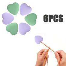 6-16pcs Silicone Heart-Shaped Knitting Needle Protectors, Knitting Accessories And Supplies For Beginners, DIY Crafts, Knitting And Crochet Tools, Needle Tip Covers In Lavender Purple, White, Grass Green, Cream, Rose Pink, Turquoise Blue - Multicolor - View 45