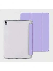 1 Stück klappbarer, multiwinkliger Ständer, kratzfest, bruchsicher, intelligenter Schlaf-Stylus-Halter, transparente TPU Weichkante Schutzhülle kompatibel mit iPad