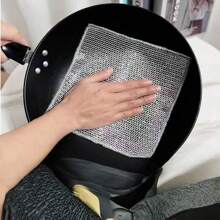 20 片装现代涤纶网状抹布 - 可重复使用、可清洗、轻质方形毛巾，适用于厨房、浴室、客厅、家具等 - 太空主题，防刮，非常适合去除油脂和污垢，洗碗巾 - 灰色 - 查看 1