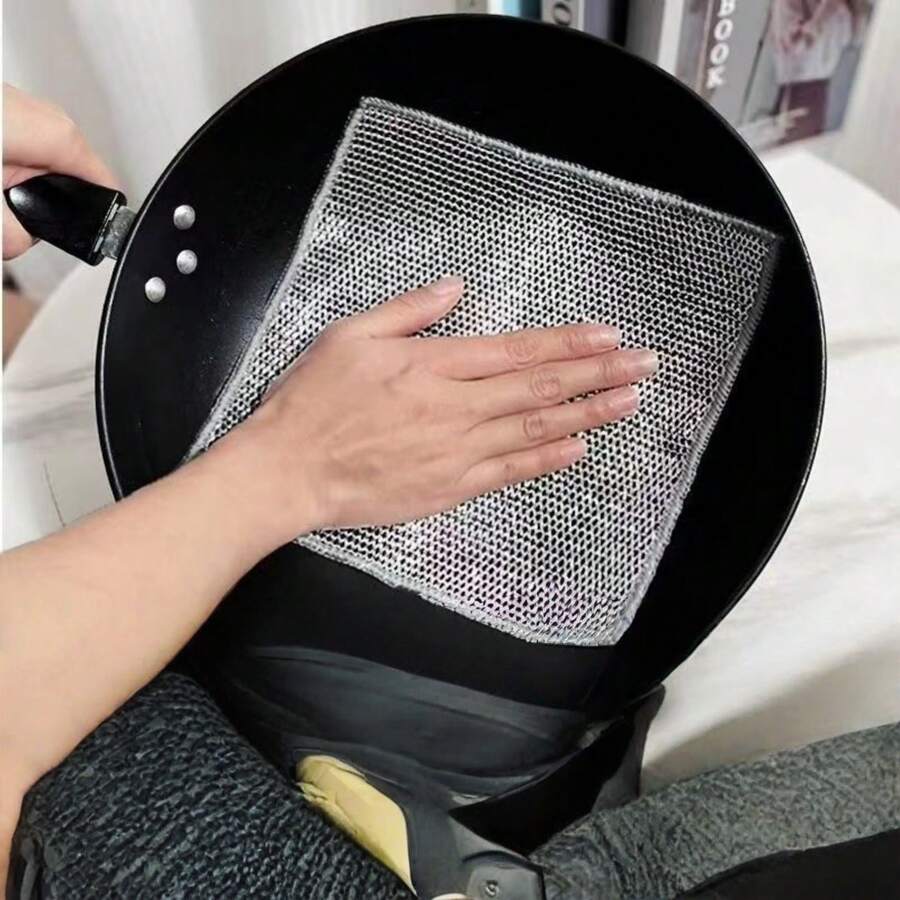 20 片装现代涤纶网状抹布 - 可重复使用、可清洗、轻质方形毛巾，适用于厨房、浴室、客厅、家具等 - 太空主题，防刮，非常适合去除油脂和污垢，洗碗巾 - 灰色 - 查看 1