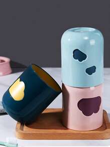 Personalized Minimalist Double-Layer Cloud-Shaped Mouthwash Cup, Personalized Minimalist Cute Couple Set Household Water Cup Rinsing Cup, Customized Household Toothbrush Cup, Toothbrush Holder, Dental Cup, Travel Portable Couple Toothbrush Cup, Customized Rinsing Cup