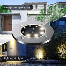 4/8/12/24pcs Solar Ground Lights, Outdoor 8LED Pathway Lights, Solar Garden Lights Landscape Lighting, Patio, Lawn, Driveway,White Light - White - View 3