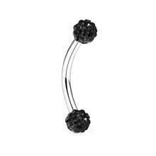 16G Crystal Ferido Ball Curved Barbell Eyebrow Ear Ring Body Piercing Jewelry 8mm