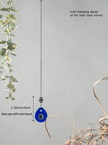 1pc Handcrafted Blue Eye Amulet - Turkish Evil Eye Pendant | Blue Glass Wall Hanging | Protective Talisman For Home, Bag & Car Decor | Unique Gift With Brown Wooden Beads