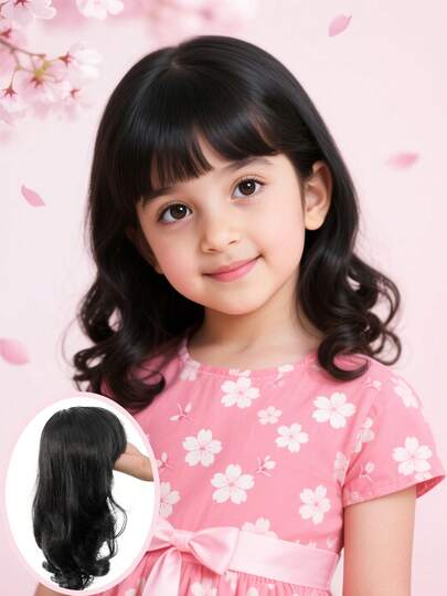 1pc Synthetic Short Curly Wave Wig - Costume Wig For Girls