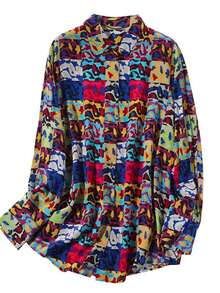 Women's Elegant Casual Print Blouse, Suitable For Spring, Summer, Autumn