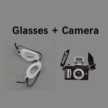 1Pair Glasses+1Pc Camera Set Cute Decorative Prop For 5.9-6.9in Doll Costume Prop Cartoon Kawaii Decoration Accessories Swimming Goggles Compatible With Labubu (Some Parts May Be Random)