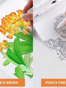 Tesouro direto Import 2 In 1 Brush Lettering Pen Kit And Dual Pen Fine Tip Coloring Marker Drawing