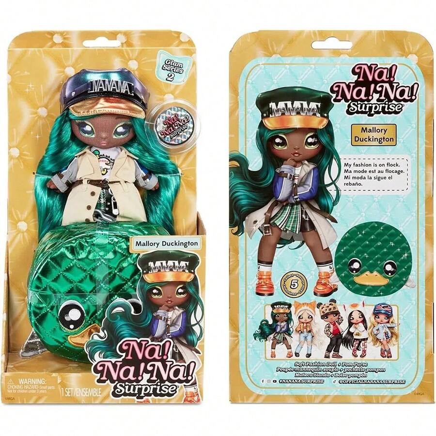Na! Na! Na! Surprise Glam Series 2 Muñeca Mallory Duckington, La muñeca es suave para abrazar y se puede colocar para exhibir. Incluye: muñeca de moda, sombrero, un atuendo, zapatos y llavero inspirado en animales. El sombrero no es extraíble. - Multicolor - Ver 1