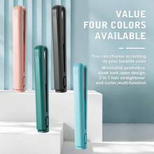 Mini Dual Purpose Curling Iron,Upgrade Small Hair Straightener,Portable 2 In 1 Straightener And Curler,Curling Wand And Flat Iron Travel For All Hair Types (Pink, 1pc)