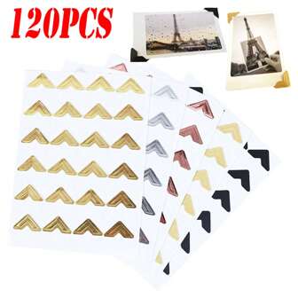120 Pcs/Lot 5 Sheets DIY Vintage Corner Kraft Paper Stickers For Photo Album Frame Decoration Scrapbooking Picture Protect Decor Back To School,Back To School,School Supplies
