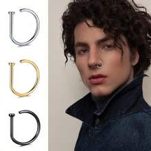 Nose Rings Are Simple And Unique Pierced Fashion Accessories. Wearing A Nose Ring Can Show A Fashionable And Cool Temperament. It Is A Common Wearing Scene In Street Fashion And Punk Style. - Vàng hồng - Xem 1