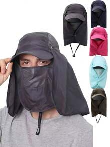 1pc Unisex Solid Color Sunshade Hat, Casual Outdoor Fishing Hat, Sun Protection, Suitable For Hiking, Fishing, Vacation, Daily Use