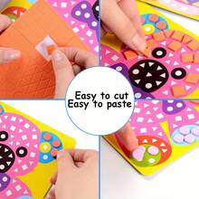 6pcs Random Styles Mosaic Cartoon Stickers, Self-Adhesive Handmade Graffiti Stickers, Daily Handmade Creative Stickers - Multicolor - View 5