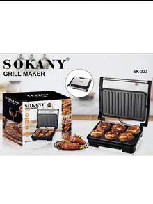 SOKANY 帕尼尼烤盘机，情人节理想礼物，可用于烤牛排、早餐、烤肉、香肠、汉堡和三明治 - 查看 9