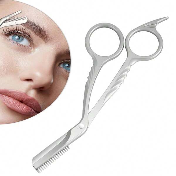 Misspenny Tijeras para recortar las cejas Miss Penny con peine, herramientas de estilismo y maquillaje de cejas, regalo para mujeres