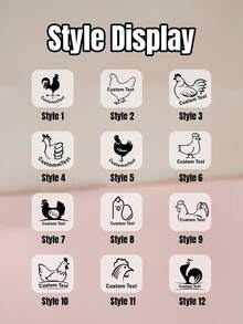 定制鸡蛋文字印章，返校用品，个性化姓名印章，定制签名印章，鸡蛋印章，农场印章，三种墨水颜色（黑/红/蓝），印章用途，新鲜鸡蛋标志，红色，可定制生日礼物，婴儿派对，婚礼礼物，教师礼物，多功能，可重复使用，儿子礼物，信封，邀请函，餐巾纸，周年纪念 - 風格A - 查看 6