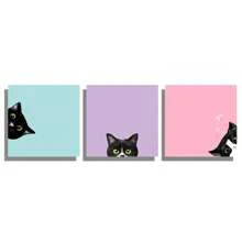 Set de notas adhesivas de gato negro de 3/6/9/18 unidades, blocs de notas autoadhesivos rosa, blocs de notas lindos super adhesivos para regalos de amantes de los gatos, maestros, oficina y útiles escolares, 3x3 pulgadas