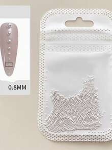 专业鱼子酱美甲珠，0.4-1.0mm 微型不锈钢球形铆钉，银色和金色镀铬装饰，适用于DIY美甲，沙龙品质3D珠宝美甲用品 - 銀色 - 查看 6