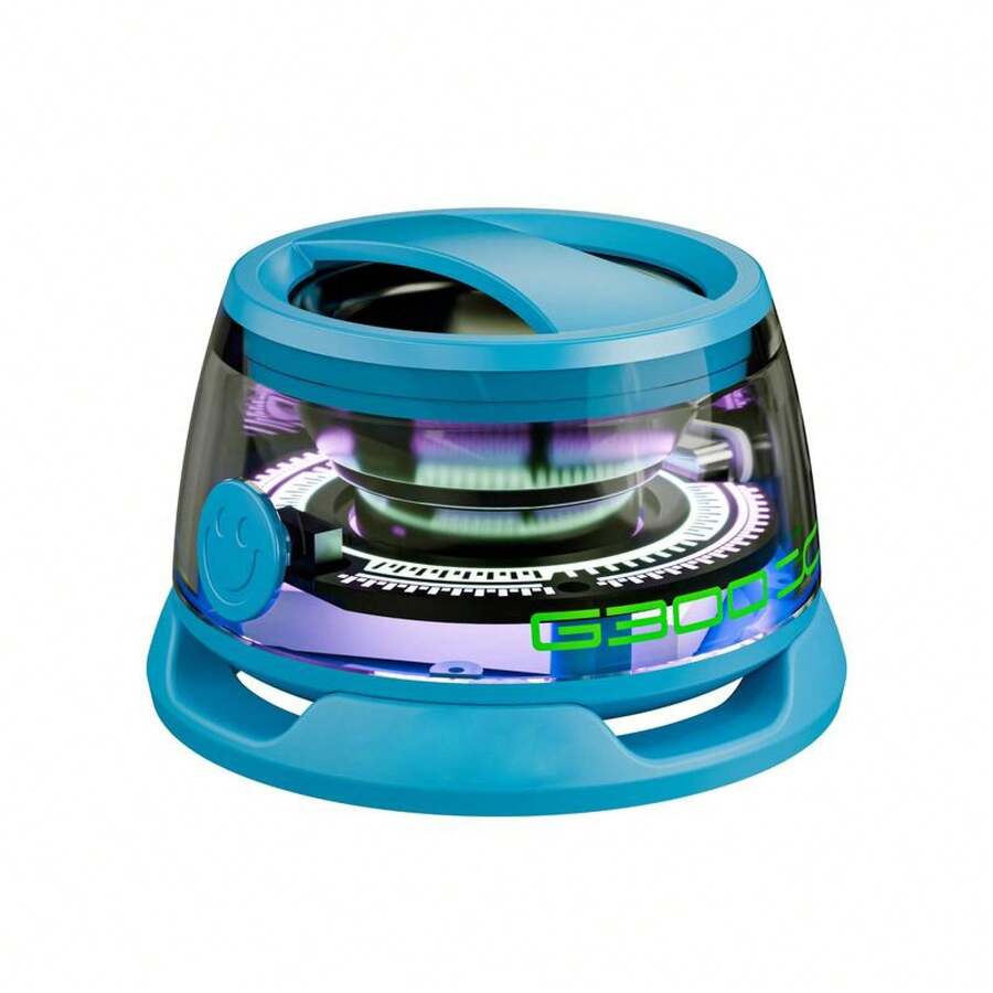 Altavoz Bluetooth compatible con imán G300, altavoz portátil recargable con luz RGB, altavoz pequeño para camping, fiestas y escritorio, altavoz para ducha, audio - Azul - Ver 1