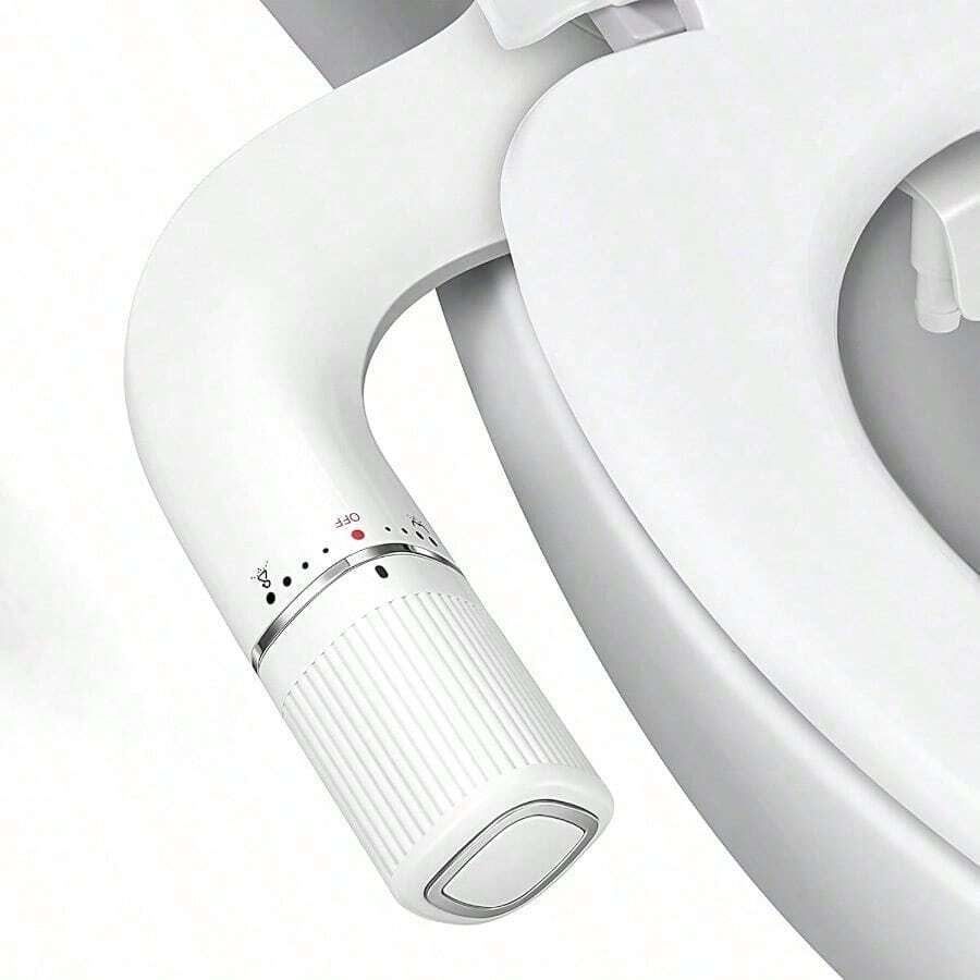 Bidé BIGCOW ultra delgado con doble boquilla no eléctrica para lavado frontal y trasero. Accesorio de inodoro con entrada de metal y presión de agua dulce ajustable - Cromo - Ver 1