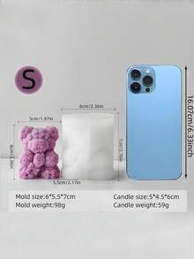 1 件 3D 心形玫瑰泰迪熊硅胶蜡烛模具 - DIY 情人节浪漫礼物，用于香薰蜡烛树脂工艺品婚礼家居装饰 - 白色 - 查看 18