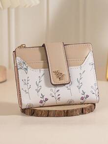 1pc Creative New Fashionable Cute Elegant Floral Short Wallet, Multi-Card Slots Card Holder, Compact Portable Coin Purse, High-End Women Multi-Functional Student Wallet, Multi-Functional Storage Bag, Can Hold Lipstick, Hair Clips, Jewelry, ID, Driver's License, Cards, Cables, Earphones, Coins, Keys, Suitable As Gift For Family, Friends, Valentine's Day, Souvenir - Multicolor - View 15