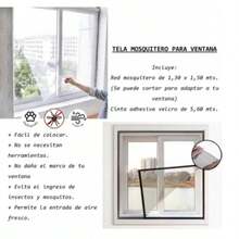 Adhesive Mosquito Net For Windows 150x130 Cm Multicolor (Color Sent At Random), Anti-Insect Mesh, Protection Against Mosquitoes And Flies, Window Screen With Adhesive Tape - Multicolor (random Color Sent) - View 8