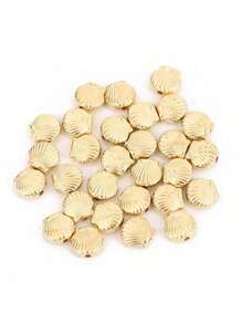 30 piezas Set mixto de abalorios CCB con estrellas de mar, conchas y nácar de oro para hacer collares y pulseras de joyería tipo playa, mar y vacaciones para bricolaje